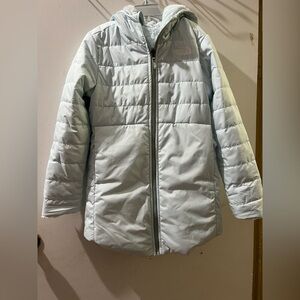 The North Face Kids light blue Puffer Coat